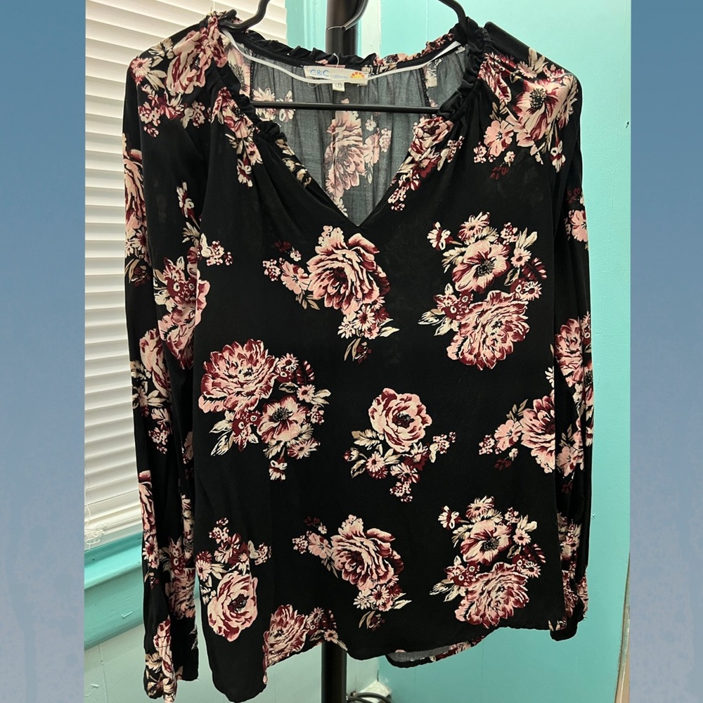 Floral peasant blouse